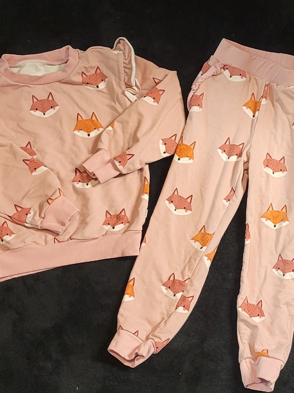 Little Sleepies Pink Fox Print Jogger Sweatshirt Set